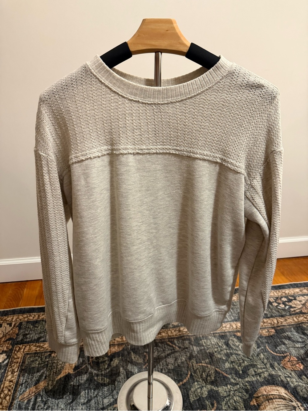 Maurices Light Cream Textured Crewneck Sweater